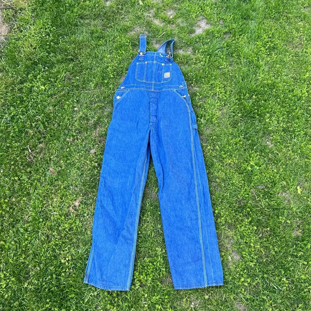 Vintage 70s? Carhartt Made in USA 38x34 denim jean overalls